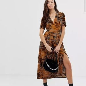 ASOS tiger print midi dress
